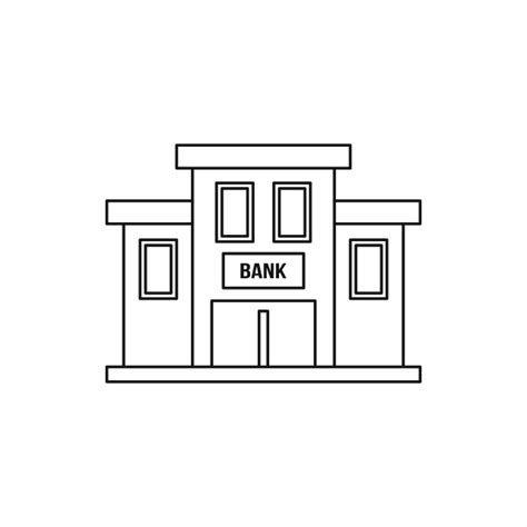 Bank Building Icon Outline Style Bank Clipart Building Icons Bank