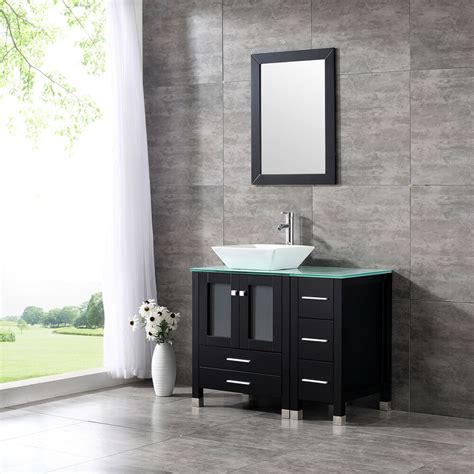 You could fit a few teenage children at this one. 24" Modern Bathroom Vanity Cabinet Ceramic Vessel Sink ...