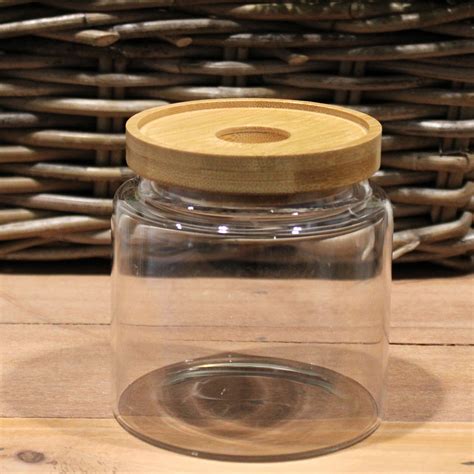Glass Jar With Bamboo Lid Small 500ml Uk
