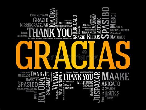 Gracias Thank You In Spanish Word Cloud Stock Illustration