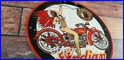 Vintage Indian Motorcycle Porcelain Service Station Gas American Bike