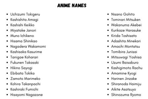 Anime Names 200 Creative Anime Character Names Ideas