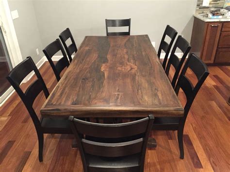 Because the wood was so old and out of square, i spent a lot of time just getting it square. Barn wood trestle table made from reclaimed oak,pine,and ...