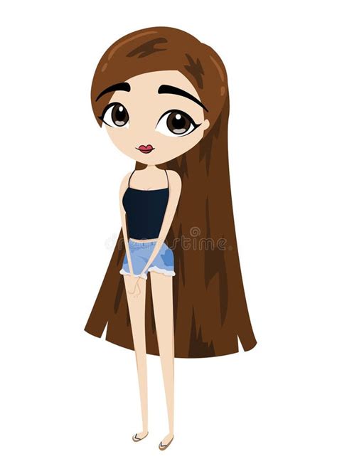Animated Girl Clipart Brown Hair