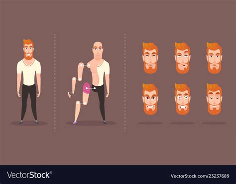 Bright Hipster Character Set For Animation Vector Image