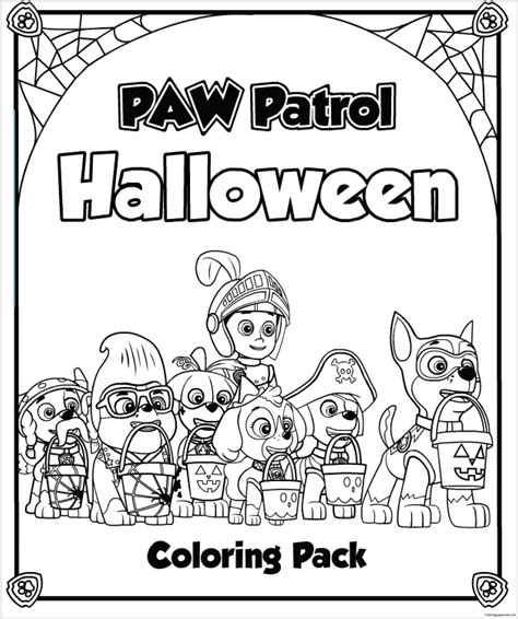 Paw Patrol Halloween Coloring Pages Coloring Home