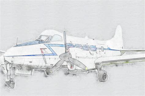 Old Propeller Airplane Drawing By Robert Chlopas