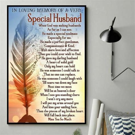 In Loving Memory Of A Very Special Husband Poster No Frame Or Etsy