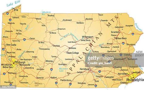 Pennsylvania Road Map Photos And Premium High Res Pictures Getty Images