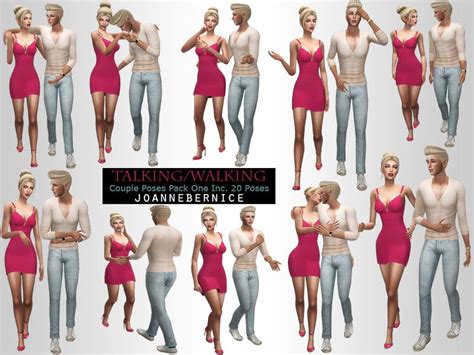 Sims 4 Cc Custom Content Pose Pack Talking And Walking Couple