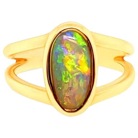 Australian 260ct Boulder Opal And Diamond Engagement Ring In 18k White