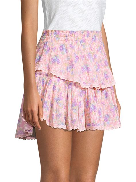 Lyst LoveShackFancy Tiered Ruffle Mini Skirt In Pink