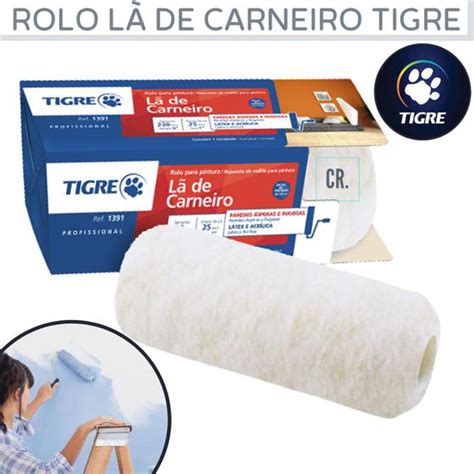 Rolo De L De Carneiro Profissional Tigre Cm Premium Rolo De