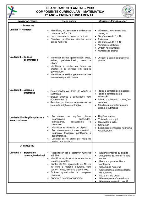 Plano De Aula De Matematica 2 Ano Ensino Fundamental Vrogue Co