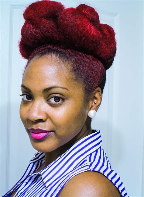 It's super cute and easy and only takes 5 mins! Twisted Bun Updo on Natural Hair - Curly Corner