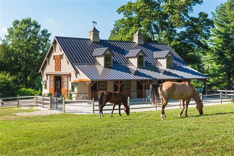 A fully enclosed valley barn is beautiful and protective. Equine Facility | Horse barns, Beautiful horse barns, Dream horse barns