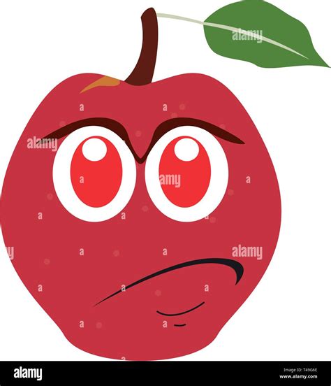 Sad Apple Cartoon Stock Vector Image And Art Alamy