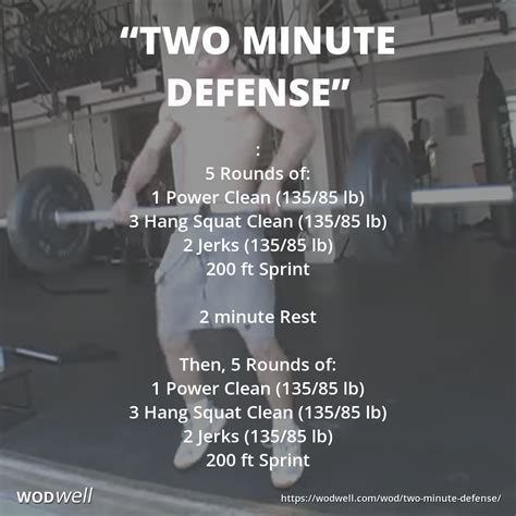 Two Minute Defense Workout Crossfit Benchmark Wod Wodwell