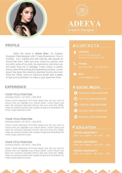 Blair Clean Resume Template Editable Resume For Word Downloadable