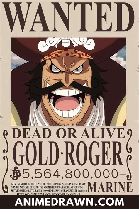Gold D Roger Bounty One Piece Bounties Manga Anime One Piece Bounty