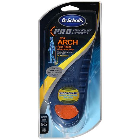 Dr Scholl S Arch Pain Relief Orthotic Mens Sizes Amazon In