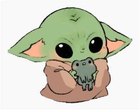 Baby Yoda Cute Art Baby Yoda Drawing Easy Hd Png Download