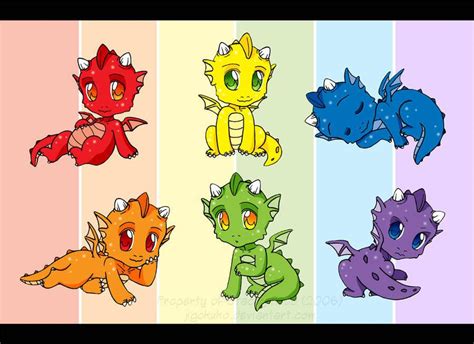 Rainbow Dragons By Jigokuko Baby Dragon Cute Dragon Drawing Cute
