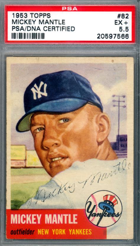 Lot Detail Mickey Mantle Signed 1953 Topps 82 Psa Encapsulated