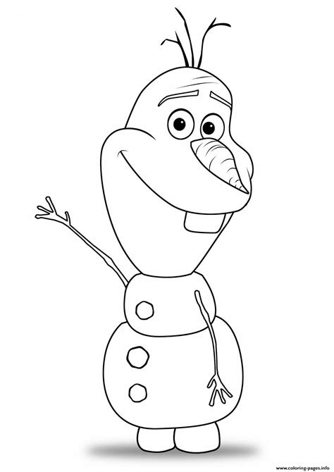 Cute Olaf Say Hello Coloring Page Printable