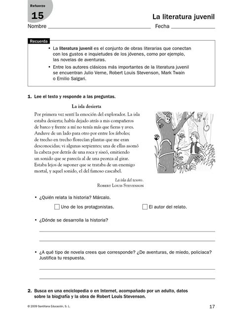 Refuerzo 5º Lenguaje Spanish reading comprehension Elementary
