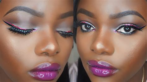 100 Drugstore Makeup Tutorial Glitter Eyeliner Youtube