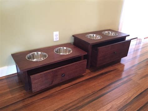 Dog Bowl Stand With Food Storage By Twistedtwigwoodworks On Etsy