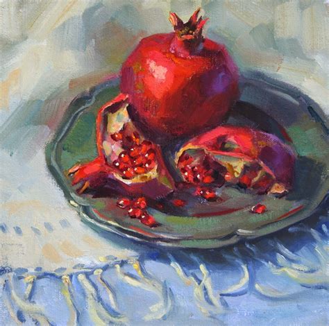 Img Pomegranate Art Fruit Painting Still