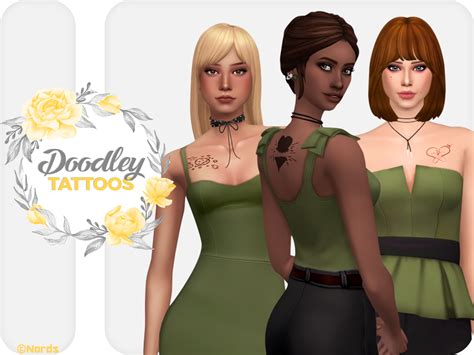 Doodley A Sims 4 Cc Tattoos Set