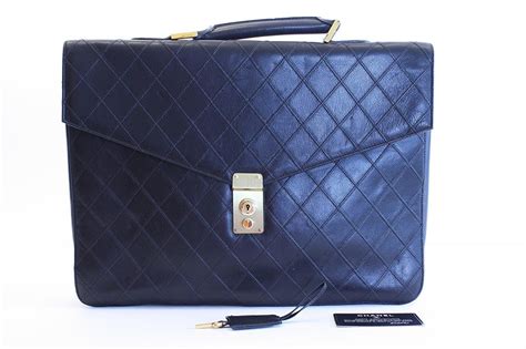 Vintage Chanel Quilted Lambskin Laptop Bag Briefcase 100 Authentic