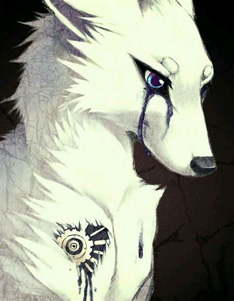 White Wolf Crying Desenhos De Animais Fofinhos Animais Místicos