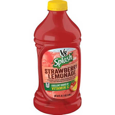 V8 Splash Strawberry Lemonade Juice Drink 64 Fl Oz Lemon And Lime
