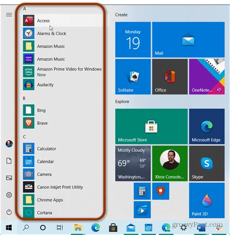 How To Hide The Apps List On The Start Menu In Windows 10