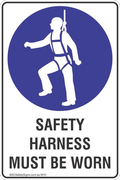 Safety Harness Must Be Worn Safety Sign Mandatory Stickers Ppe