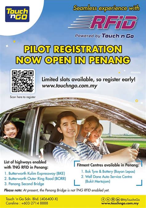 As you might have heard or seen, touch 'n go (tng) has been testing the system at quite a number of highways for about a year now and recently announced a public pilot programme where interested members of the public can register to. Touch 'n Go RFID is now open for registration in Penang ...