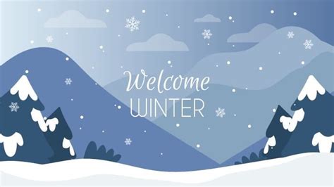 Free Simple Winter Landscape Desktop Wallpaper Template