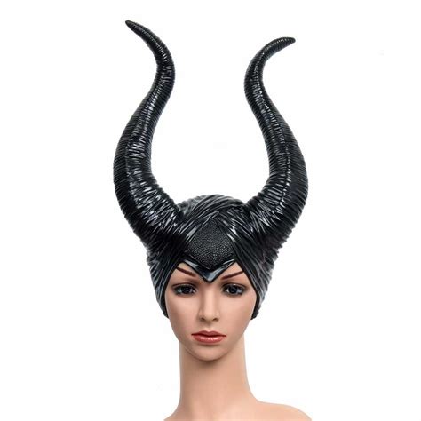 Creepy Maleficent Angelina Jolie Horns Hats Mask For Adult