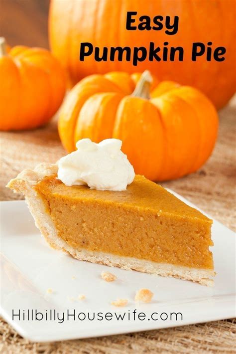Easy Pumpkin Pie Recipe Hillbilly Housewife