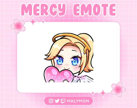 Cute Mercy Overwatch Heart Love Emote Premade Emotes Sticker For