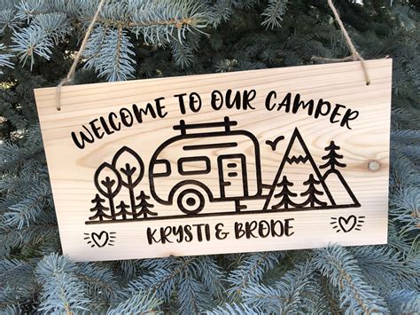 Our Personalized Camper Sign Is Handmade In Our Wood Shop Each Sign