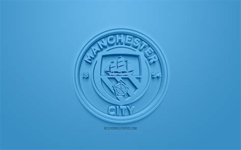 Download Wallpapers Manchester City Fc Creative 3d Logo
