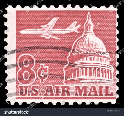 Usa Circa 1962 An 8 Cent United States Airmail Postage Stamp Shows