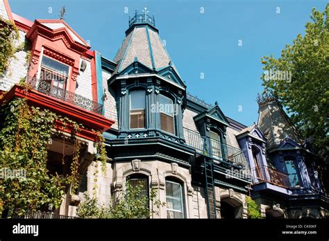 Colorful Victorian Houses In Montreal Hi Res Stock Photography And
