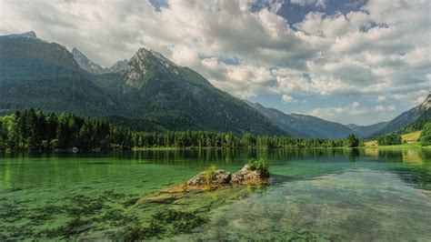 Wallpaper Mountains Lake Hintersee Austria Hd Widescreen High