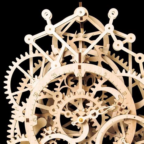 Diy 3d Laser Cut Wooden Clock Mechanical Gears T Home Decor Etsy